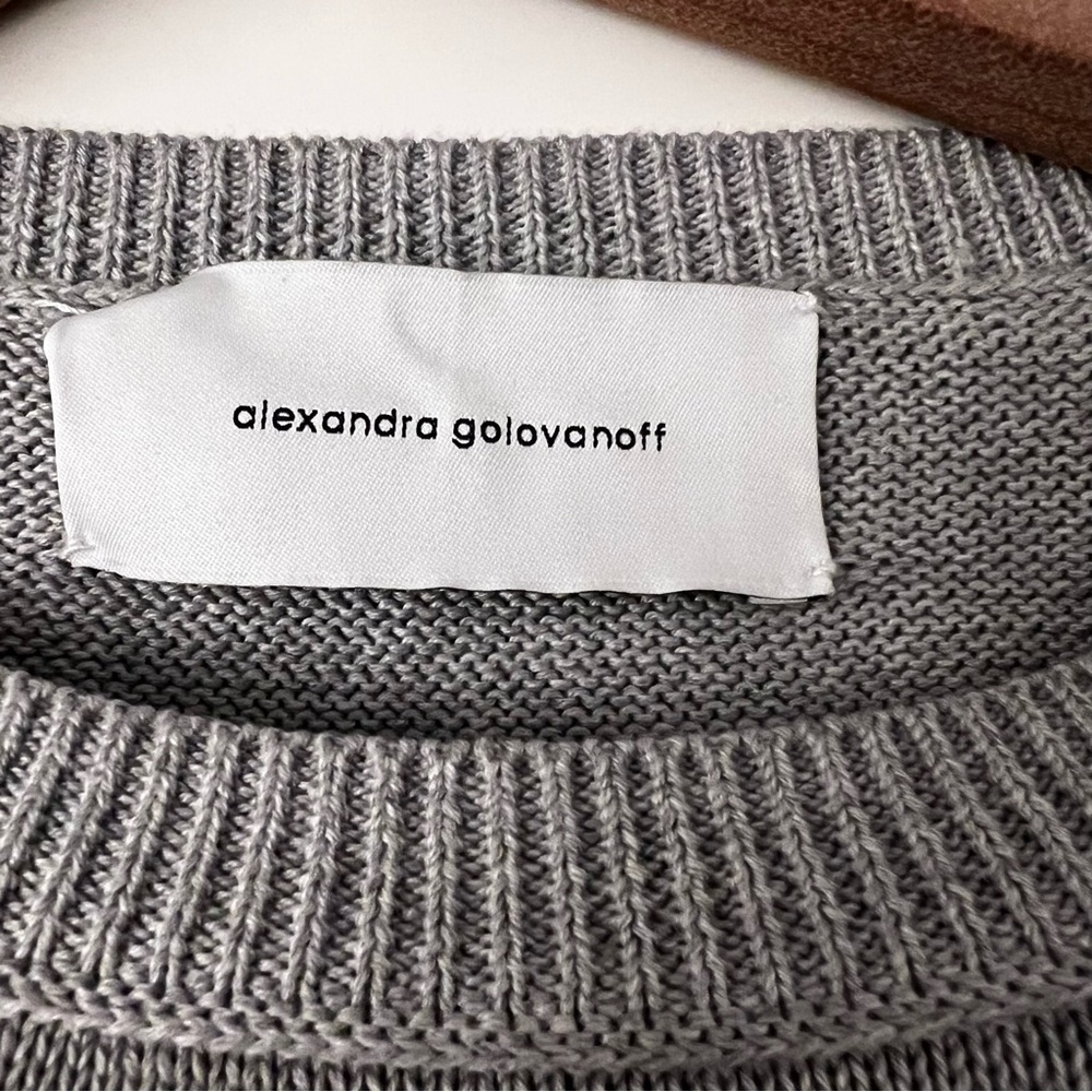 Alexandra Golovanoff light grey Cotton sweater crewneck S - Picture 4 of 7